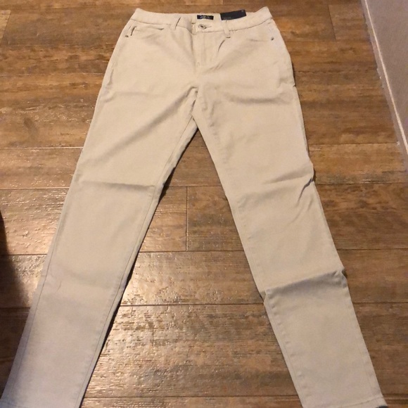 high rise khaki jeggings